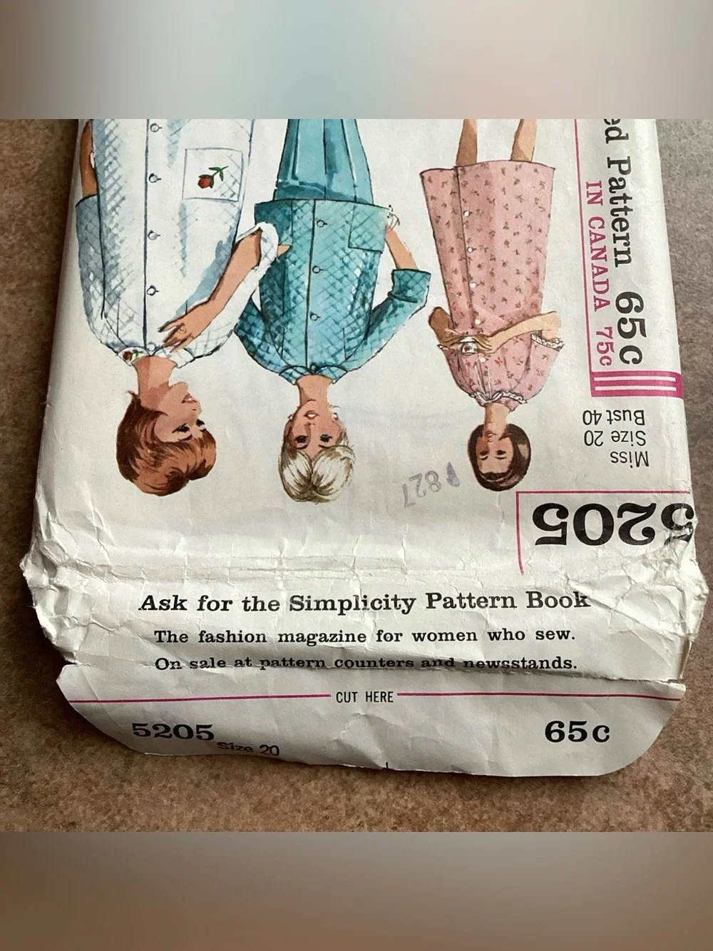 Vintage 1963 Simplicity 5205 Sewing Pattern Misses' Robe, Top & Pants 60s